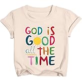 Yawtaut God is Good All The Time T-Shirt Girls Christian Shirts for Kids Toddlers Short Sleeve Graphic Tshirts Religious Top