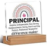 Principal Gifts for Women, Thank You Appreciation Gifts for School Principal Difference Maker Clear Acrylic Decorative Sign Office Decor