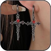 Gothic Earrings for Women Red Moon Sword Jewelry Halloween Gifts for Women Gothic Accessories for Halloween Costumes Woman 2025