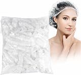 G2PLUS 50PCS Disposable Shower Caps 44 cm Waterproof Plastic Hair Cap