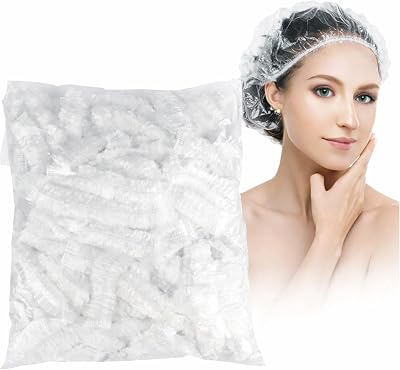G2PLUS 50PCS Disposable Shower Caps 44 cm Waterproof Plastic Hair Cap