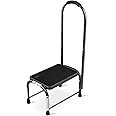Giantex Step Stool with Handle, Medical Step Stool w/Handle and Non Skid Rubber Platform, 330 Lbs Load Capacity Heavy Duty Safety Step for Old People, Elderly Adults Black