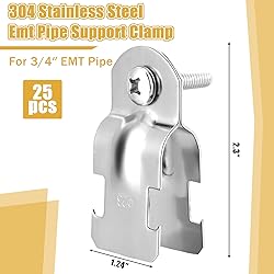 Landhoow 25 Set EMT Pipe Universal Strut Clamps 304