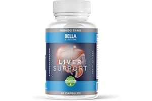 Bella All Natural Liver Support Supplement - Liver Cleanse, Detox and Repair Fatty Liver - 60 Capsules