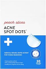 Peach Slices Acne Spot Dots 30ct Hydrocolloid Pimple Patches Vegan Face