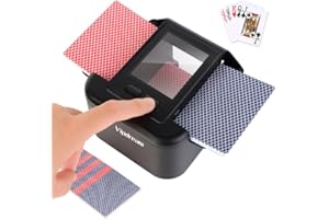 Vipdream Automatic Card Shuffler for 1-2 Decks, Dual Mode Card Shuffler with USB-C Rechargeable Battery, Card Shuffler & Dealer for UNO, Skip-Bo, Poker, Blackjack, Texas Hold’em, Party & Travel
