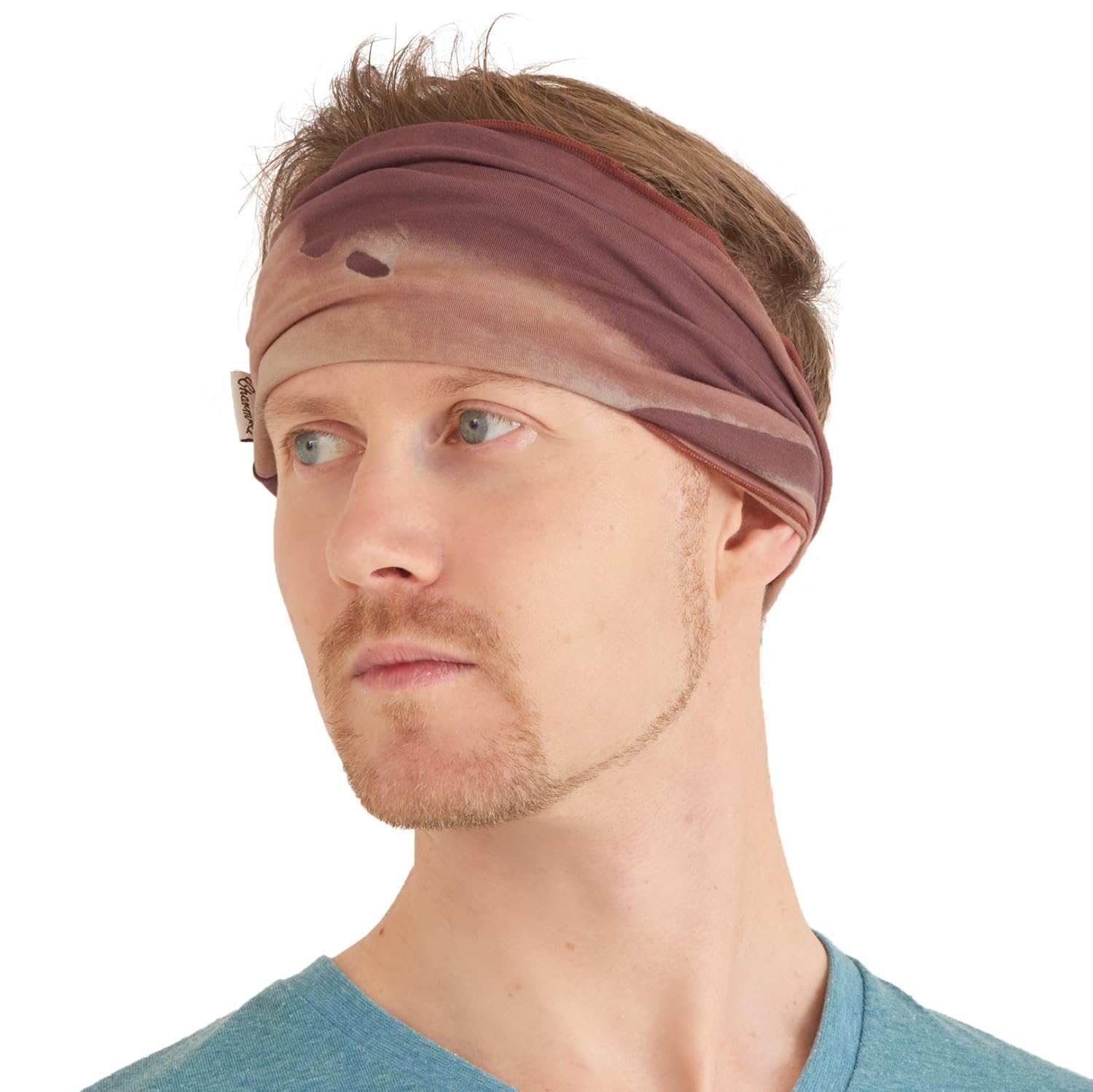 Mens Tie Dye Bandana Headband - Womens Boho Bandana Japanese Hair Band Hippie Marble Orange