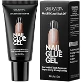 GELPARTY Nail Glue Gel for Soft Gel Tips, 30g, Non-Floating &amp; Bubble-Free | 30g UV/LED nail glue gel for soft gel tips and extensions with non-floating, bubble-free application and strong hold.