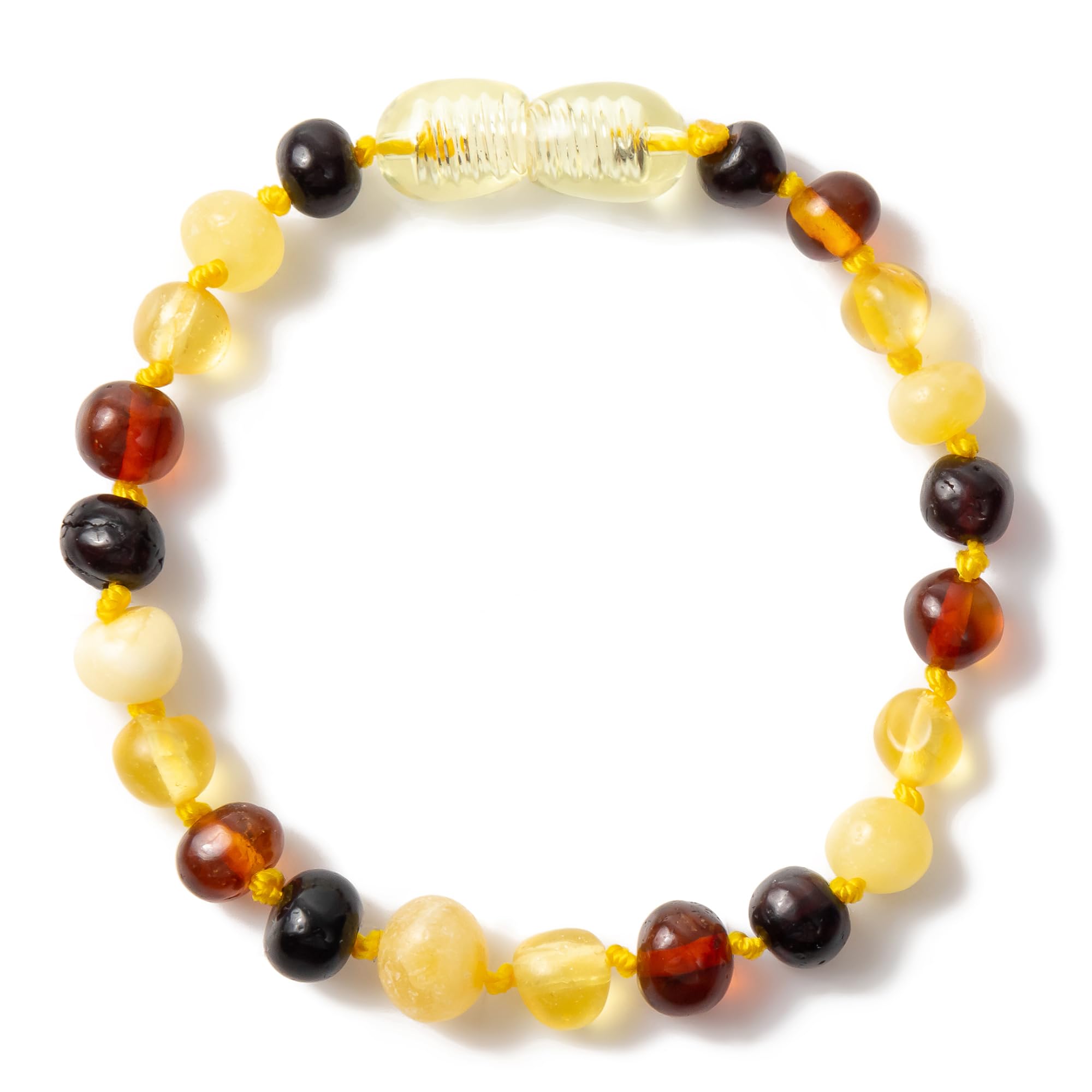 ZHAOXIA Baltic Amber Bracelets/Anklet Sizes 20cm - Multicolor - Handmade Polished - Knotted Between Beads