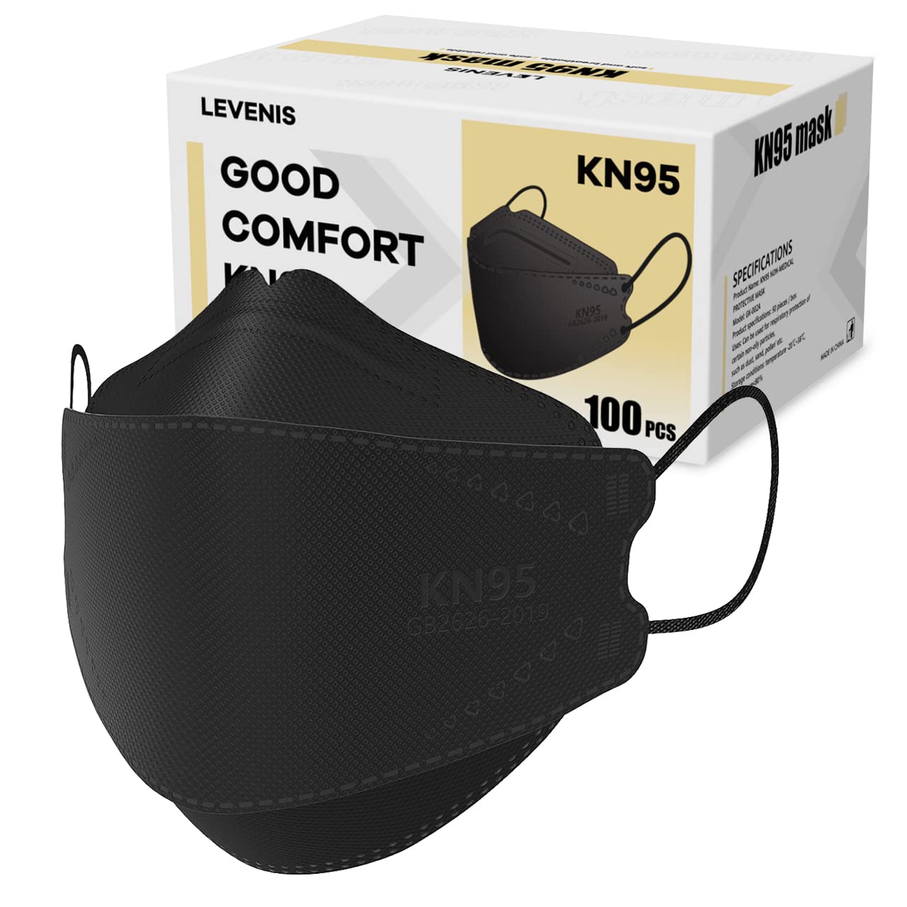 LEVENIS Face Masks 50 Pack, Breathable Comfortable and Disposable Mask, White