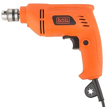 BLACK+DECKER BD65RD 400W 6.5mm Variable Speed Reversible Rotary Drill (Orange, 2-Pieces)