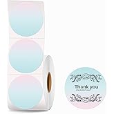 Joatuxul 2''×2‘’ Round Circle Thermal Sticker Labels, Self-Adhesive 2 Inch Circle Direct Thermal Labels, Multi-Purpose Sticker Labels for DIY Logo Design,Name Tag,QR Code, 500 Labels/1 Roll, Gradient