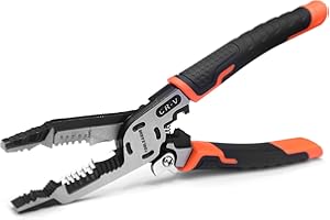 TOOLEAGUE 9-in-1 Wire Stripper Tool, Cable Cutters, C-RV Multifunctional Needle Nose Pliers for Electric Cable Stripping Cutt