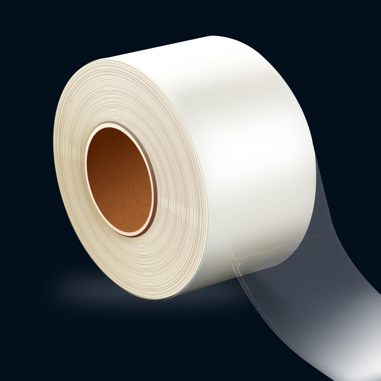 AIEX 500pcs 4x2inch Clear Labels Stickers Roll, Waterproof Transparent Glossy Rectangle Label Protectors for Classroom School Library Books