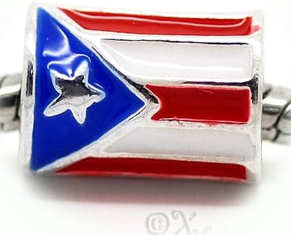 Amazon Com Puerto Rican Flag European Bead Cylindrical Puerto