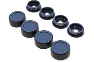 ROANE CONCEPTS Set of 4 License Plate/Frame Screw & Bolt Covers/Caps for Car Truck SUV in Neo Chome, Chrome, Black, or Silver (Black)