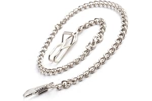 BOSHIYA Clip Pocket Watch Chain for Men Vintage Metal Alloy Albert Vest Chain 14.9 Inch Pocket Watch Chains Link
