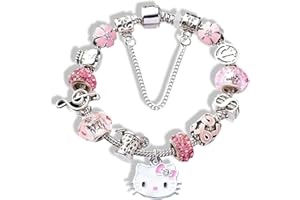 AMLIK Kawaii Bracelet Gift for Girls, Adjustable Stainless Steel Bracelet, Fashion Anime Cartoon Accessories for Ladies Women Girls Sisters Kids Bff Friendship Wife Birthday Gift