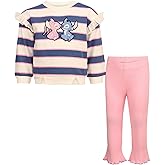 Magic Threadz Disney Clothes Baby Girls Pant Set – Minnie Mouse, Stitch & Toy Story Ruffle Top with Pants Outfit (12M–24M)