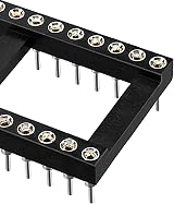 sourcing map 6pcs DIP IC Chip Socket 2.54mm Pitch 28 Round Pins Solder 2 Row view 5