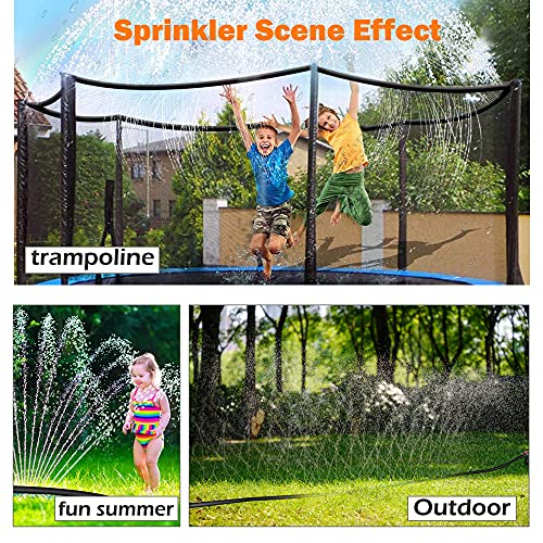Trampolin Sprinkler, 12m Trampolin Wassersprinkler, Sommer Outdoor Trampolin Wasser Sprinkler, Trampolin Spray, Wasserpark Garten Sprinkler, Wasserspiel Trampolin Zubehör für Kinder Jungen Mädchen