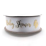Ribbon White and Gold for Baby Shower