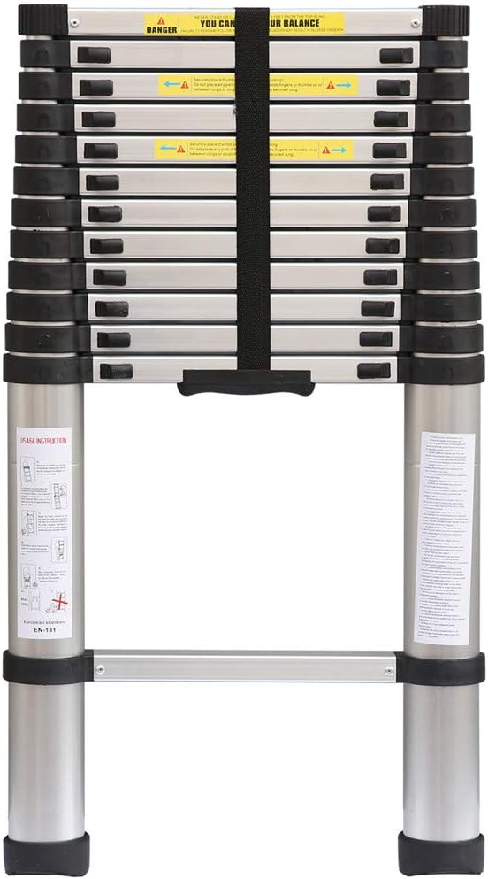 Quieting 2.6M Multi-Purpose Aluminium Telescopic Ladder DIY Portable Foldable Extension Ladder