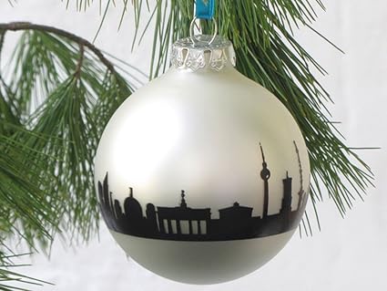 Blanc Argenté Mat Boule De Sapin De Noël En Verre Avec