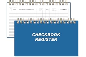 HEVEBOIK Check Registers for Personal Checkbook - A6 Blank Ledger Transaction Registers for Personal, Check Register Book for Checking and Saving Account, Deposit and Credit Card, 3,75" x 6.75", Blue