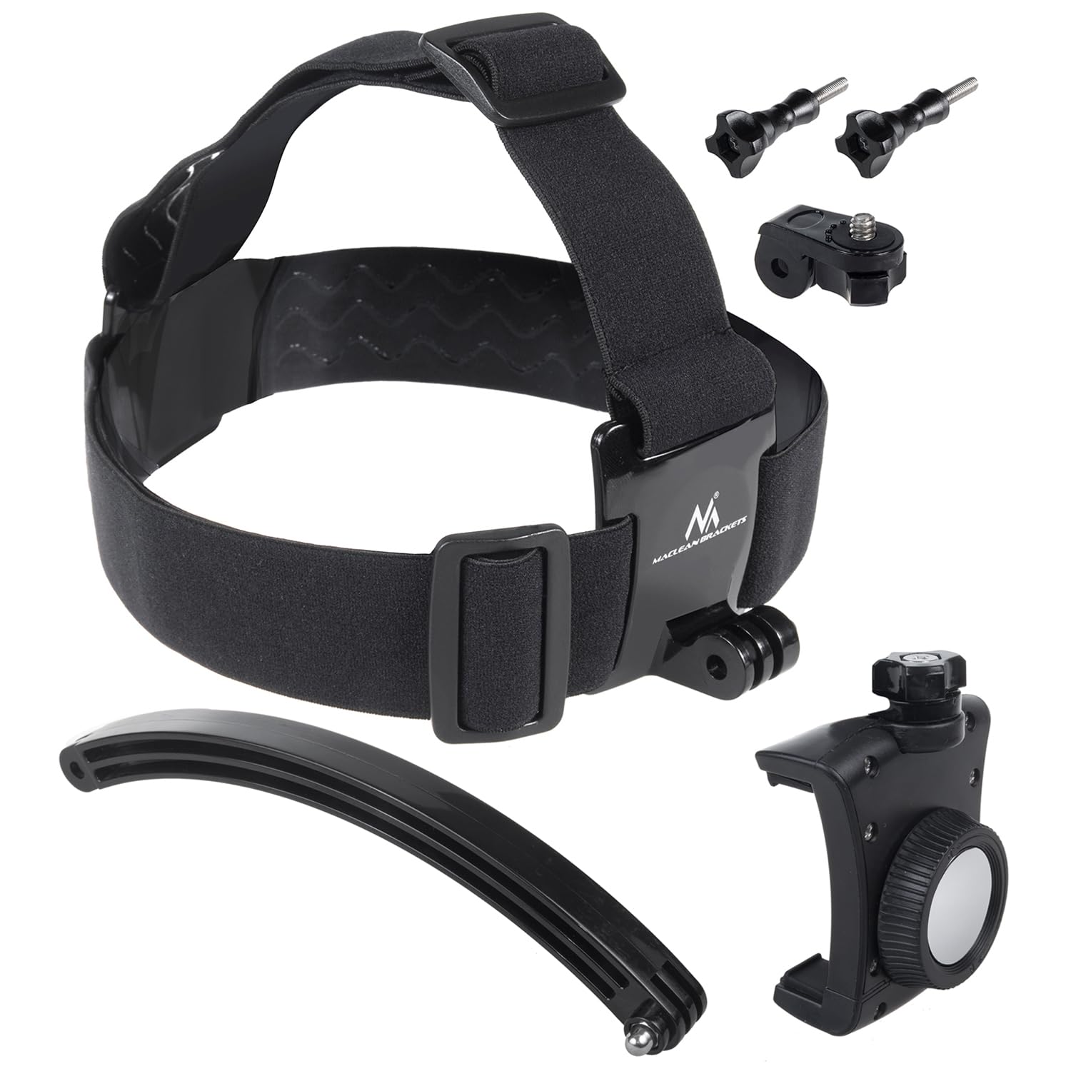 Maclean MC-447 Sports Action Headband Mount Holder Mobile Phone Camera Swivel Head Strap 1/4" Thread