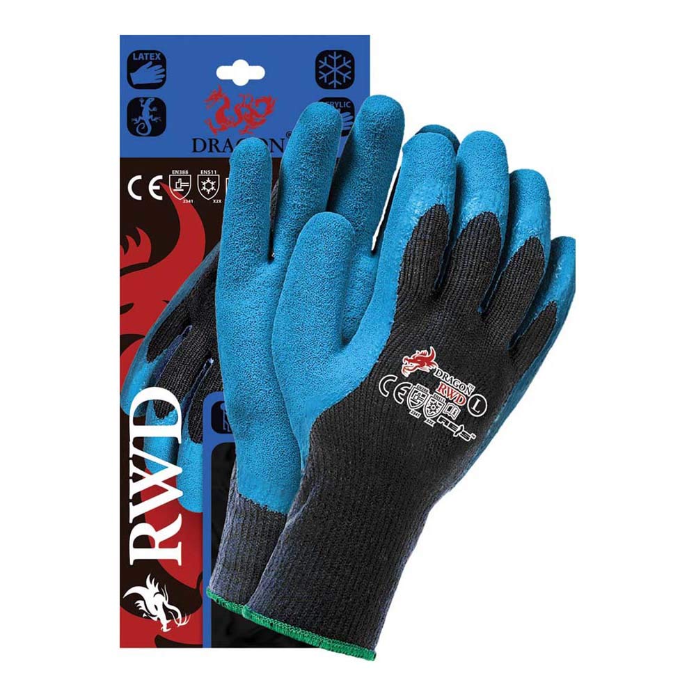 Reis RWDM Dragon Protective Gloves, Black-Blue, M Size, Pack of 6