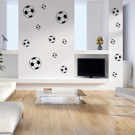 Malango Wandtattoo Fussballe Fussball Fan Wanddekoration Balle Wanddesign Wandaufkleber Freizeit Sport Hobby Tattoo Dekoration Design 1 Set A 15 Stuck Grau Amazon De Kuche Haushalt