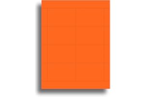 DESKTOP PUBLISHING SUPPLIES 65lb Bright Name Badge Inserts 2.25 x 3.5-8 per page - High Visibility Standard Printable Name Tag Cardstock for Inkjet & Laser Printer Compatible - 25 Sheets / 200 Printable Name Cards (Orange)