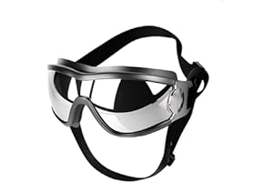 Dog Goggles Medium or Large Dog Sunglasses Anti-UV Waterproof Windproof Glasses Dog Eyewear for Long Snout Dogs (Silver)