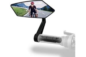 Homieway Bike Mirror,HD Glass Bicycle Mirrors for Handlebar Mount, Adjustable Bar End Bike Rear View Mirror, Scratch Resistant Handlebar Mirror for E-bike, Cycle Rearview Mirror Left (0.55-0.78")