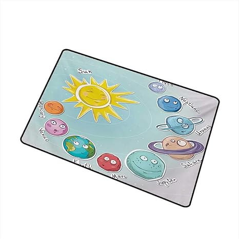 Amazoncom Duommhome Door Mat Space Cute Cartoon Sun And