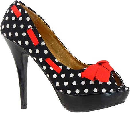 polka dot high heels