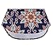TrendiMax Women Cuffed 3/4 Sleeve Navy Gypsy Floral Print Slight V Neck Blouse Tunic Tops