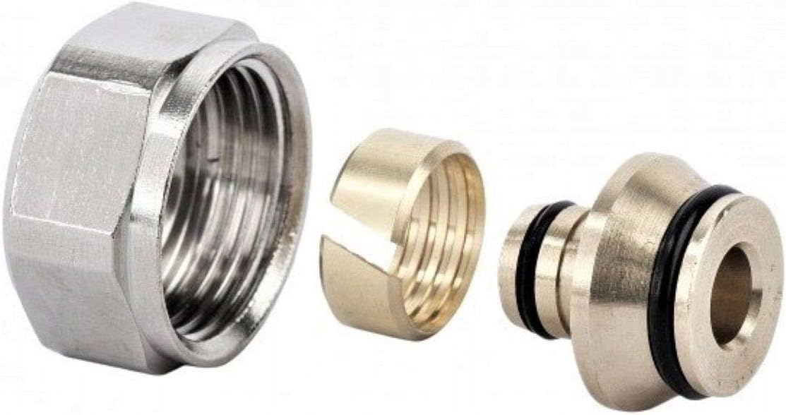 Wärmer System Adapter 16mm Pipe x 15mm Compression Fittings (5), Silver, 0.5 inch