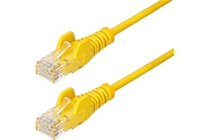 StarTech.com 10ft Yellow Slim CAT6 Ethernet Cable, Snagless RJ45, LSZH, 28AWG Pure Bare Copper, Slim Network Patch Cable/Cord