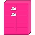 STARLIBOO Shipping Labels Stickers, 2"×4" Printable Fluorescent Mailing Labels for Laser/Inkjet Printing- Matte, Permanent Adhesive Sticker (Fluorescent Pink)