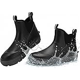Simcat Men's Deck Boots, Waterproof Fishing Ankle Rain Boots, Outdoor Rubber Garde Anti-Sli Boots High-Performance Shoes for Farming