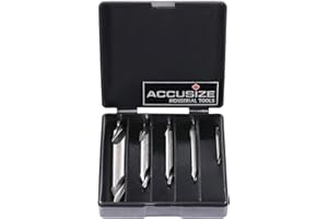 Accusize Industrial Tools 5pc ANSI M42 (H.S.S. + 8% Cobalt) Center Drill Set, 0556-5500