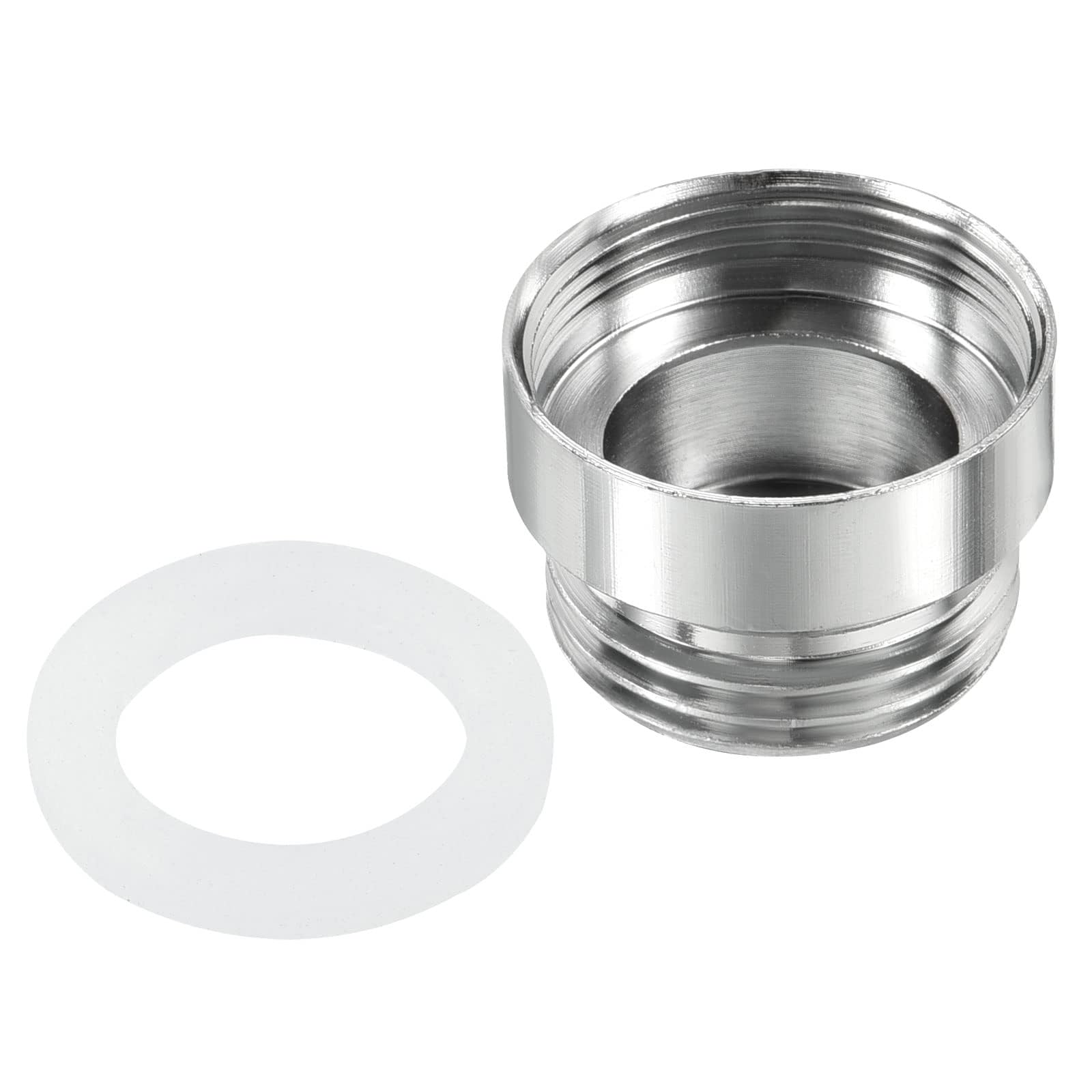 Unifizz G1/2 Male to M22*1.0 Female Thread Faucet Adapter, Chromed Aerator Connector Fitting for Garden Hose Water Filter, Silver