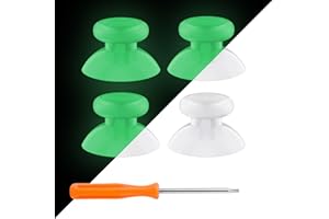eXtremeRate Replacement Controller Joystick for Xbox One - 4 PCS Glow in Dark - Green Thumbsticks Analog Thumb Sticks for Xbox Series X/S, Xbox One S/X, Elite Controller with Repair Kit Screwdriver