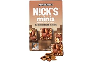N!CK'S NICK'S Minecraft Almond Chocolate Blocks - Keto Nut Snack for Gamers & Outdoor Fun - Vegan, Low Sugar, Healthy Snack Bars - Individually Wrapped (Pack of 10)