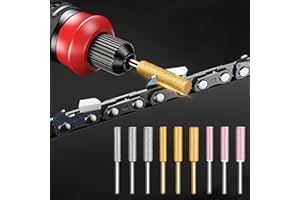 9 PCS Diamond Chainsaw Sharpener, Bits Titanium Coated Diamond Sharpening Wheels High Hardness Chain Saw Sharpener Stone File