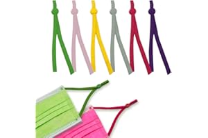 Adjustable Elastic Ear Loops Straps with Adjustable Buckles High Stretch String Cord Ear Loops for DIY Sewing Crafts, 6 Color