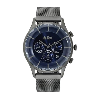 Mens Chronograph Leather Watch (204105596_Black)