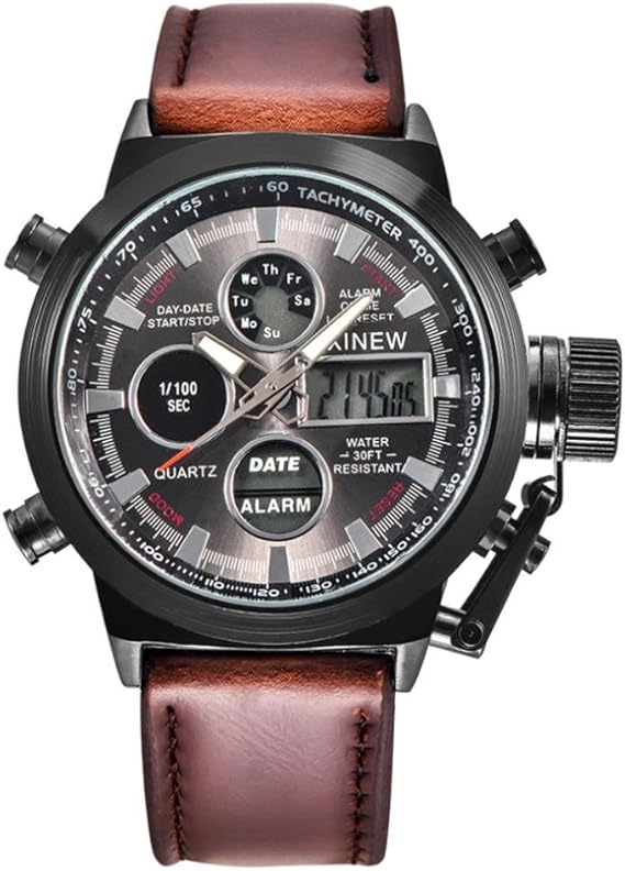 Amazon スポーツ腕時計 Yumiki 防水デジタルクォーツ二重移動 多機能 アラーム 日付曜日表示 メンズ時計 B メンズ腕時計 腕時計 通販